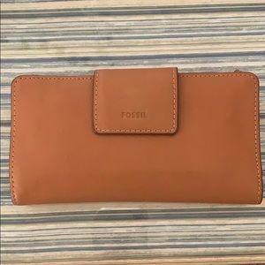 Fossil Leather Tab Clutch Long Wallet